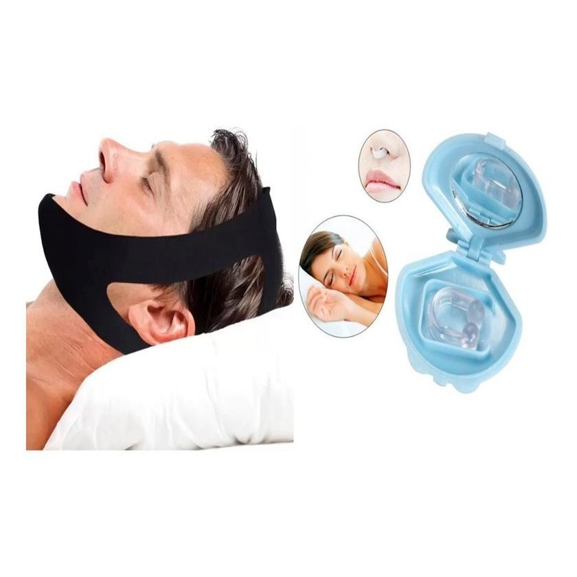 1 Dispositivo Nasal Anti Ronco 1 Faixa Bandagem Mandibular Shopee Brasil