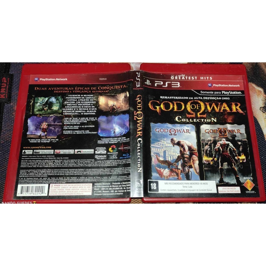 Jogo God Of War Collection Greatest Hits Playstation 3 Mídia Física Ps3