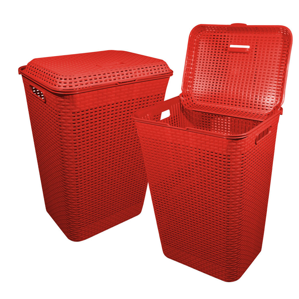 Cesto De Roupa Suja Multiuso Organizador Telado Rattan Tampa 72L