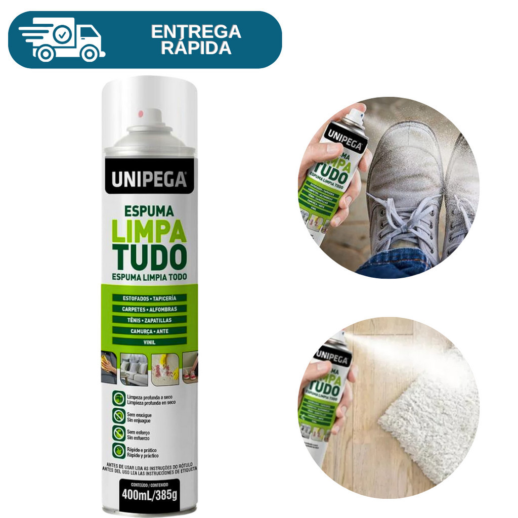 Espuma Limpa Tudo Limpador De Uso Geral 400ml Mágica Limpeza Couro Sofa