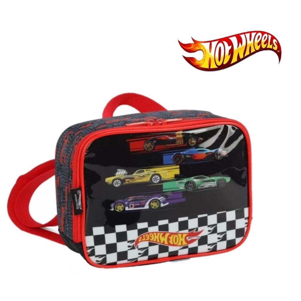 Lancheira Termica Escolar Menino Parquinho Hot Wheels Preto Shopee Brasil