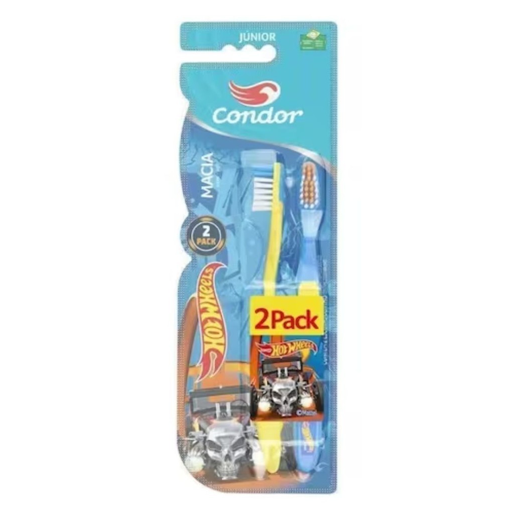 Escova Dental Infantil Macia Hot Wheels Condor Jr Unid Shopee Brasil