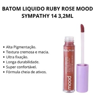 Batom Gloss Labial Líquido Nude Marrom Sympathy Ruby Rose Shopee Brasil