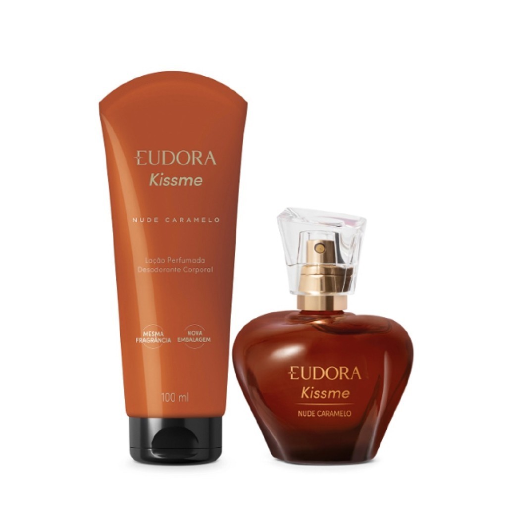 Kit Kiss Me Nude Caramelo Desodorante Colônia 50ml Loção Corporal