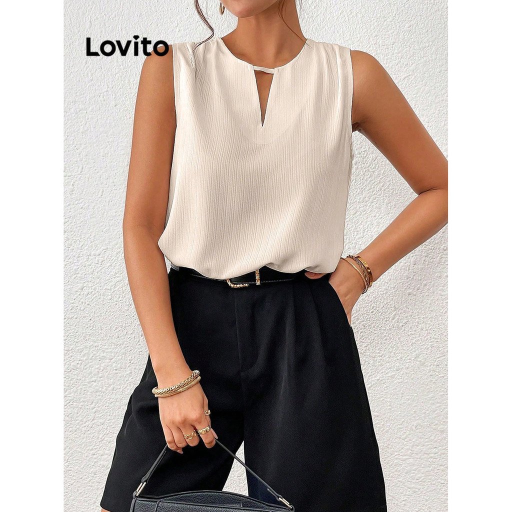 Lovito Blusa Casual Recorte Liso Para Mulheres LBL07140 Shopee Brasil