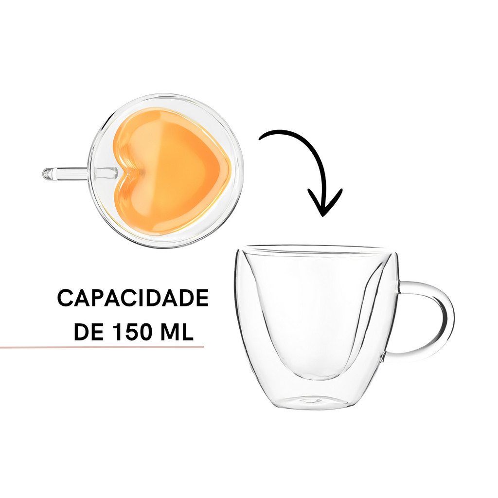 Xicara Cora O Parede Dupla Ml De Vidro Borossilicato Shopee Brasil