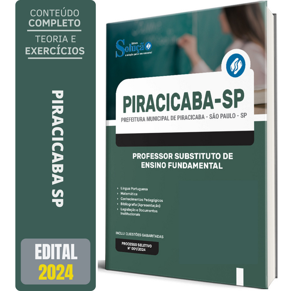 Apostila Prefeitura De Piracicaba SP 2024 Professor Substituto De