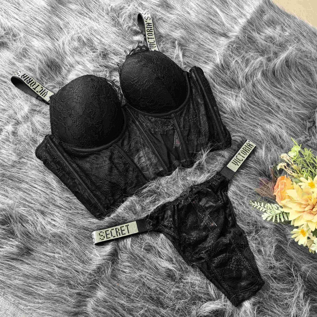 Conjunto De Lingerie Sexy De Strass CRRT Shopee Brasil
