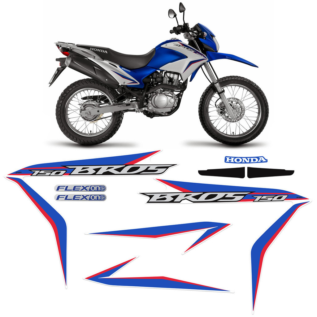 Kit Adesivos Para Honda Nxr Bros Es Esd Moto Azul Shopee Brasil