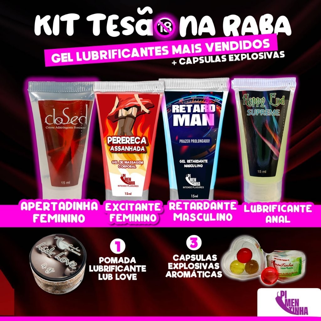 Kit Sex Shop erótico Gel Apertadinha Dessensibilizante Anal Excitante