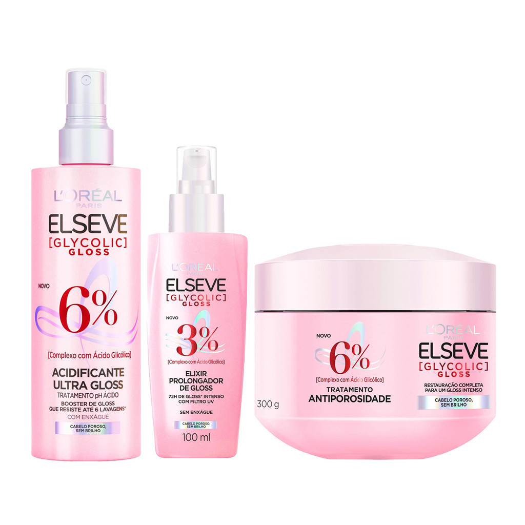 KIT ELSEVE GLYCOLIC GLOSS ACIDIFICANTE MASC SÉRUM LORÉAL Shopee