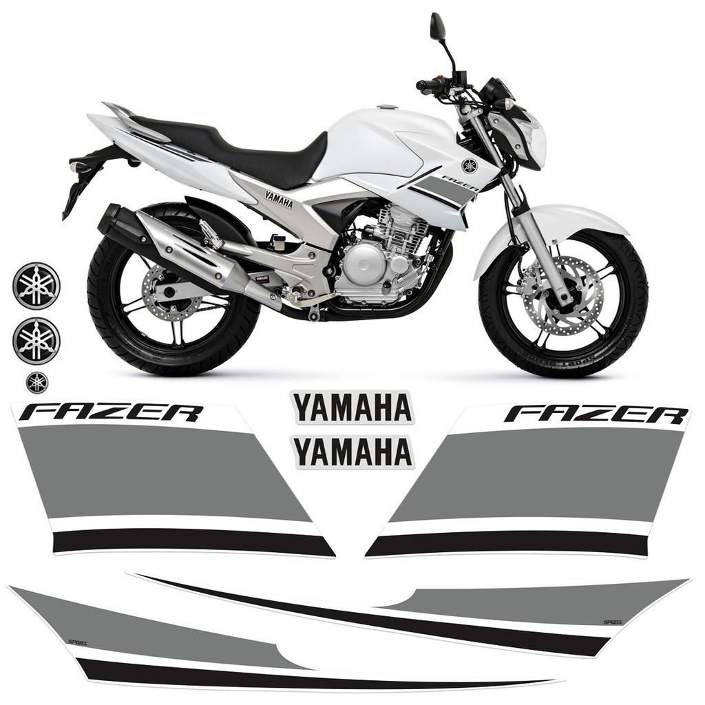 Adesivos Fazer Moto Branca Emblemas Logo Yamaha Gen Rico