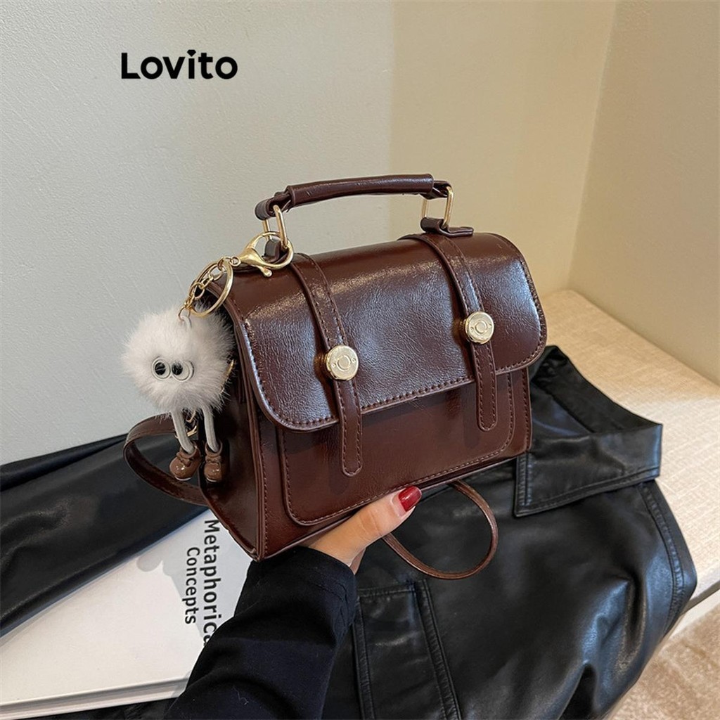 Lovito Elegante Simples Vintage Bolsa De Ombro Para Mulheres Lfa