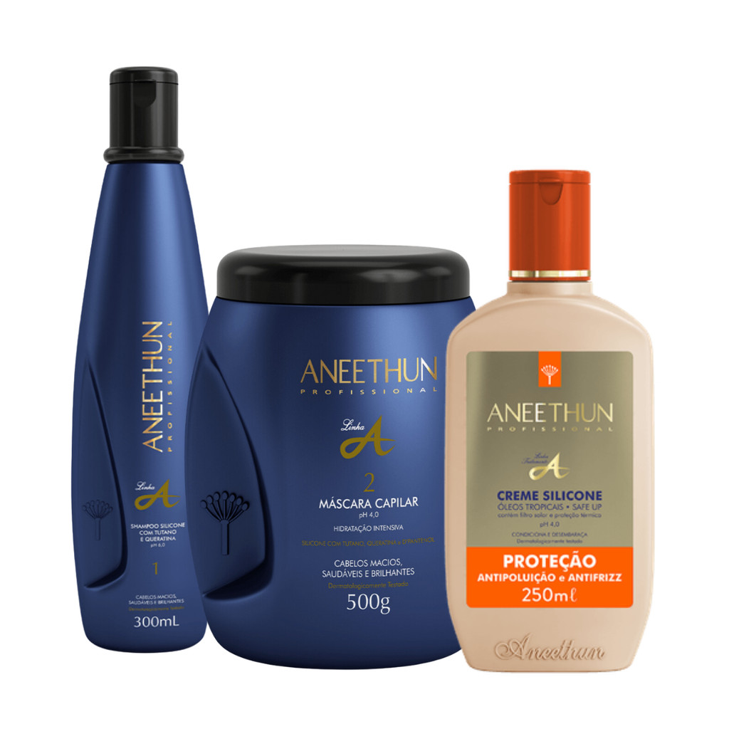 Kit Aneethun Linha A Shampoo Ml Mascara G Creme De Silicone