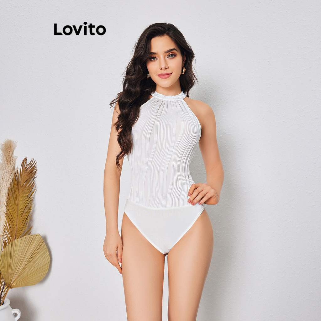 Lovito Body Textura Em Jacquard Liso E Elegante Para Mulheres