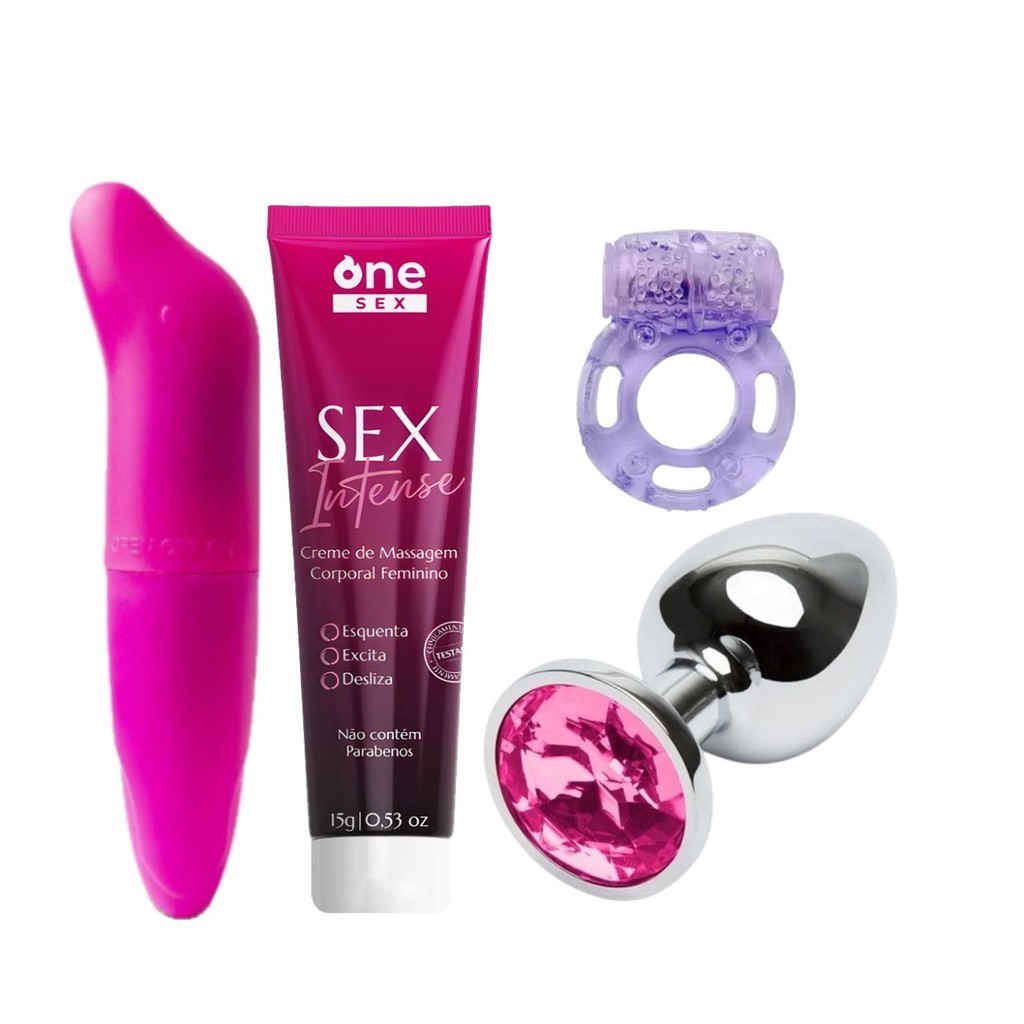 Kit Plug Anal Tamanho P Sex Intense Gel Excitante Feminino Vibrador