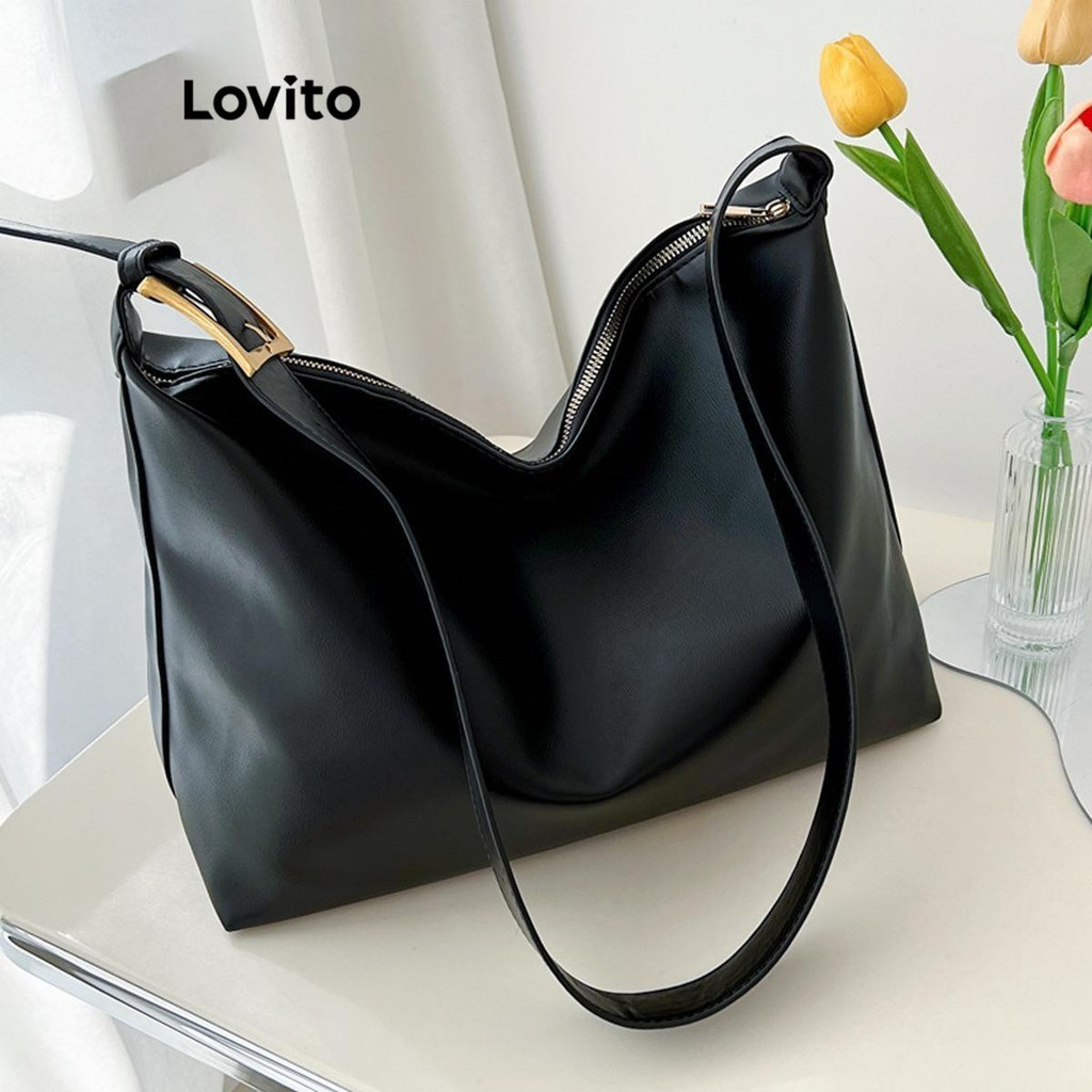 Lovito Bolsa De Ombro Ajust Vel Casual Z Per Liso De Alta