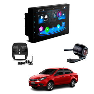 Kit Multimídia 7 CarPlay Android Câmera Ré Moldura 2Din Grand