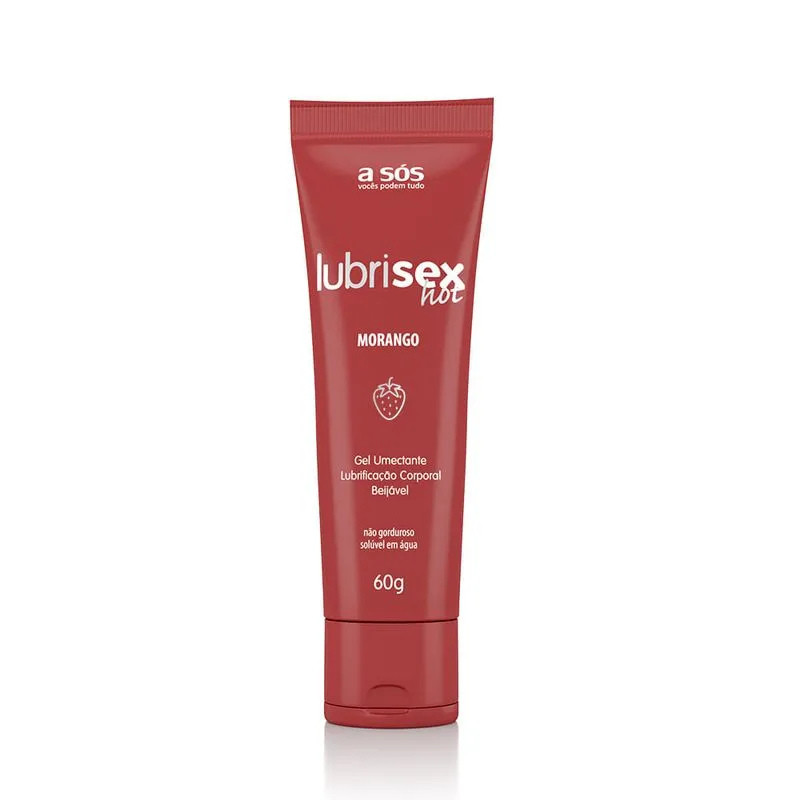Lubrificante Beijável Aquecimento Lubrisex Morango Hot 60g