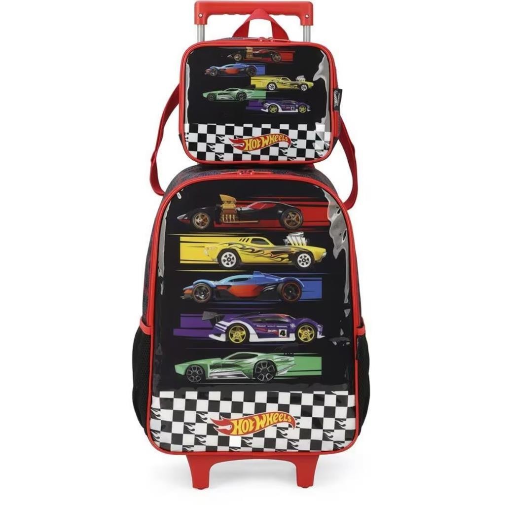 Kit Mochila Rodinha Infantil Lancheira Hot Wheels Carros Shopee Brasil