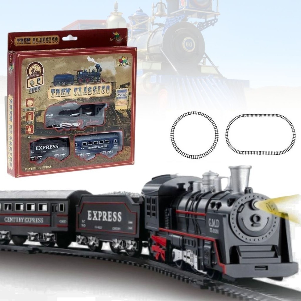 Trem Trenzinho Ferrorama Locomotiva Luz E Som Shopee Brasil