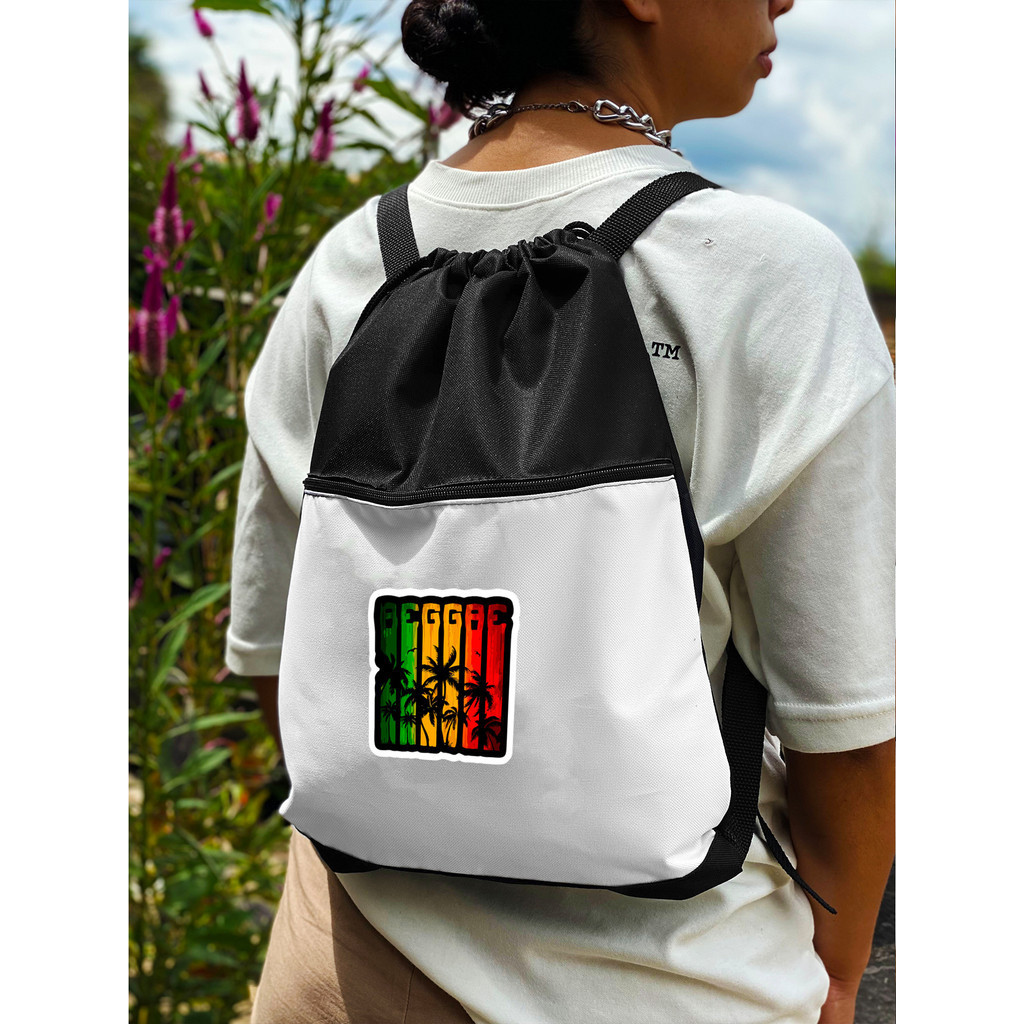 Mochila Saco Nylon REGGAE Academia Esportiva Gym Bag Fitness Cordão