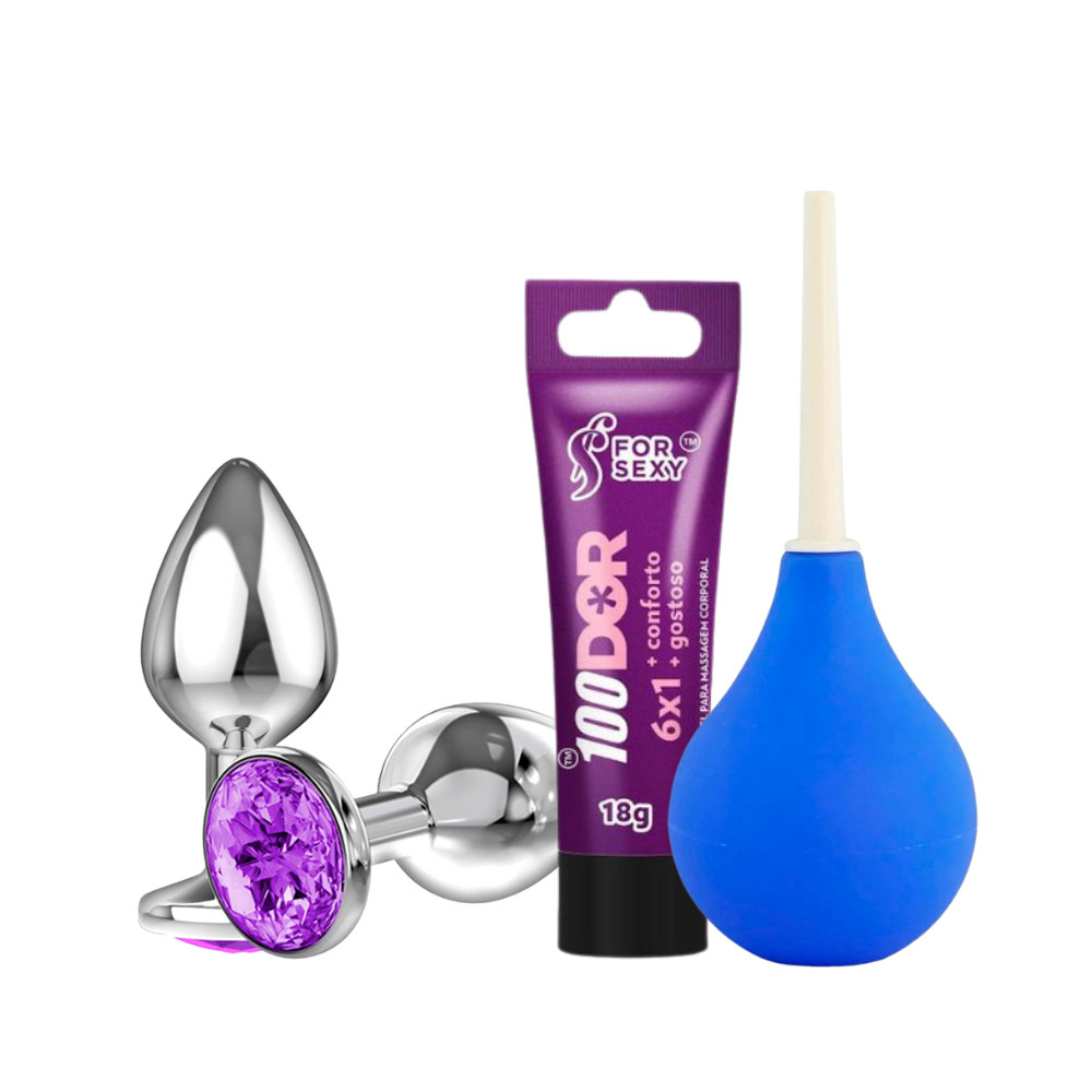 Kit Plug Anal Jóia Gel Lubrifica Anal Ducha Íntima Higiênica Shopee Brasil