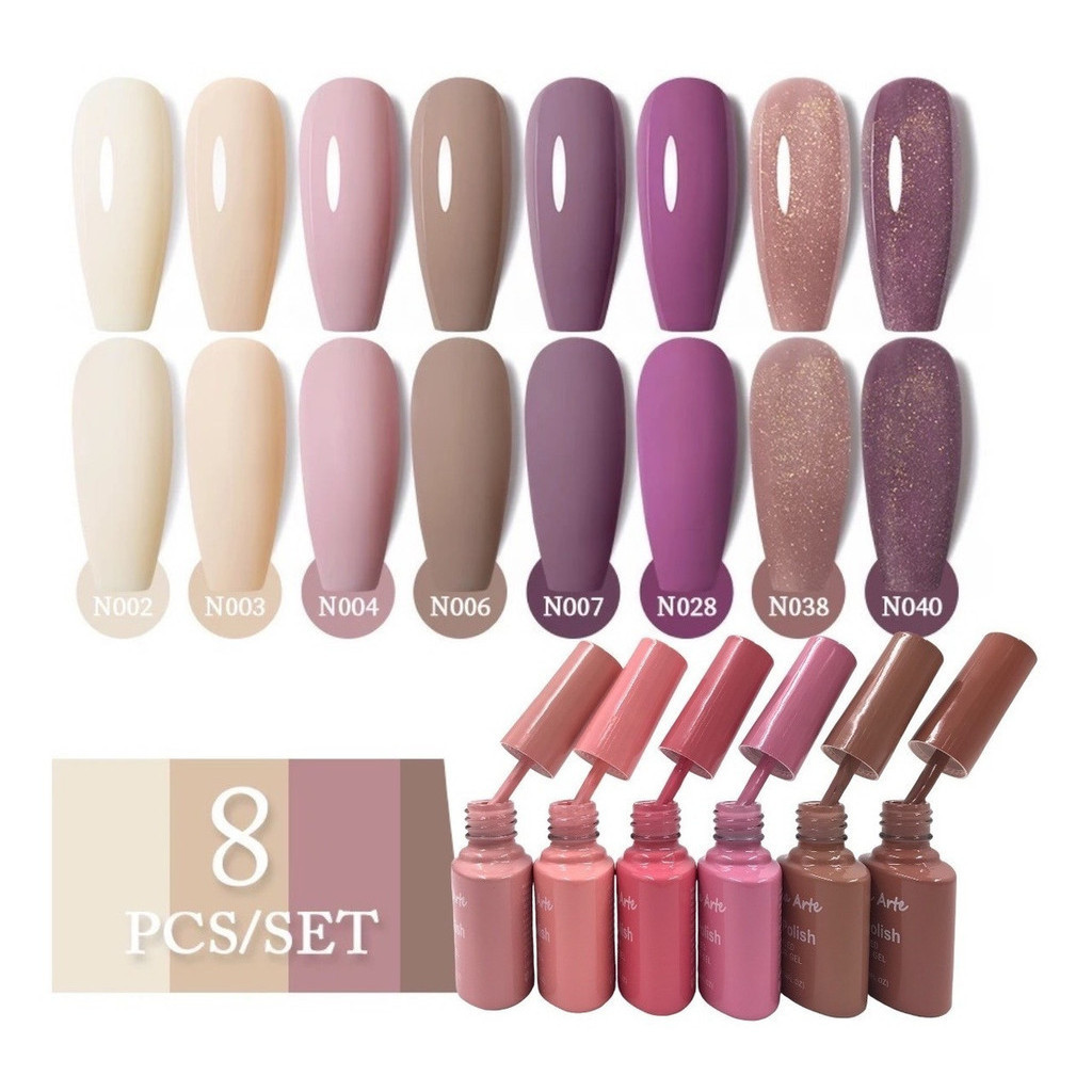Kit 6 Esmaltes Em Gel Coloridos Tons Claros Pasteis Nude Shopee Brasil