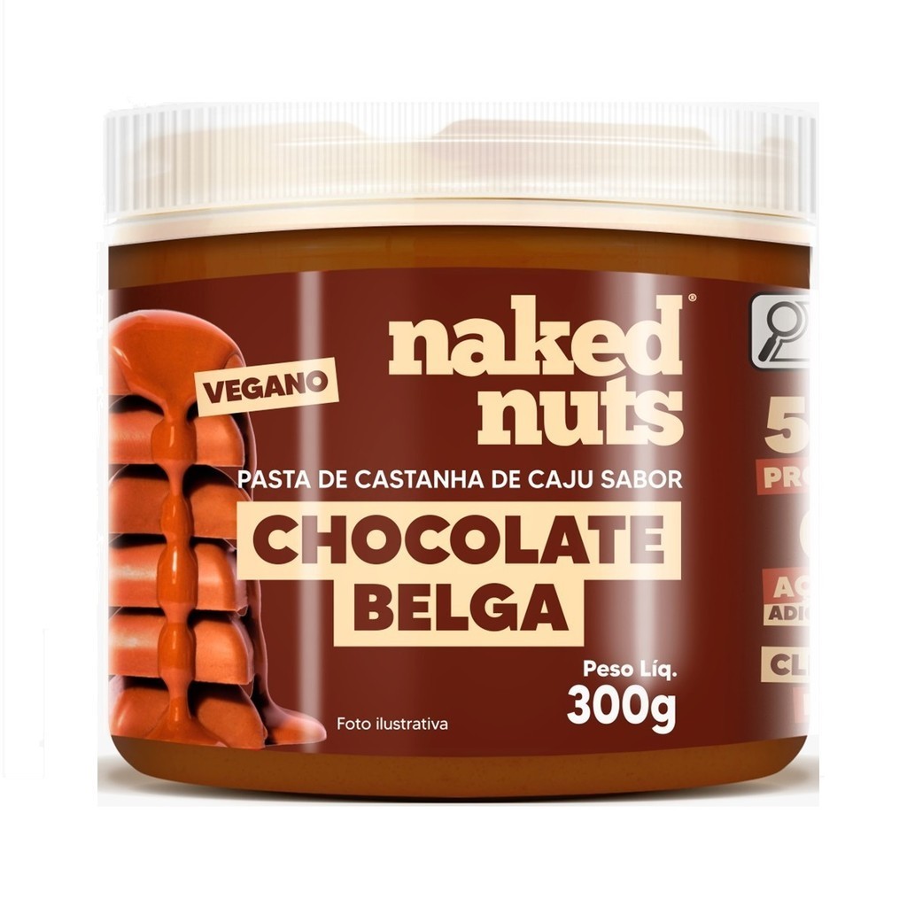 Pasta De Castanha De Caju Chocolate Belga Naked Nuts 300g Shopee Brasil