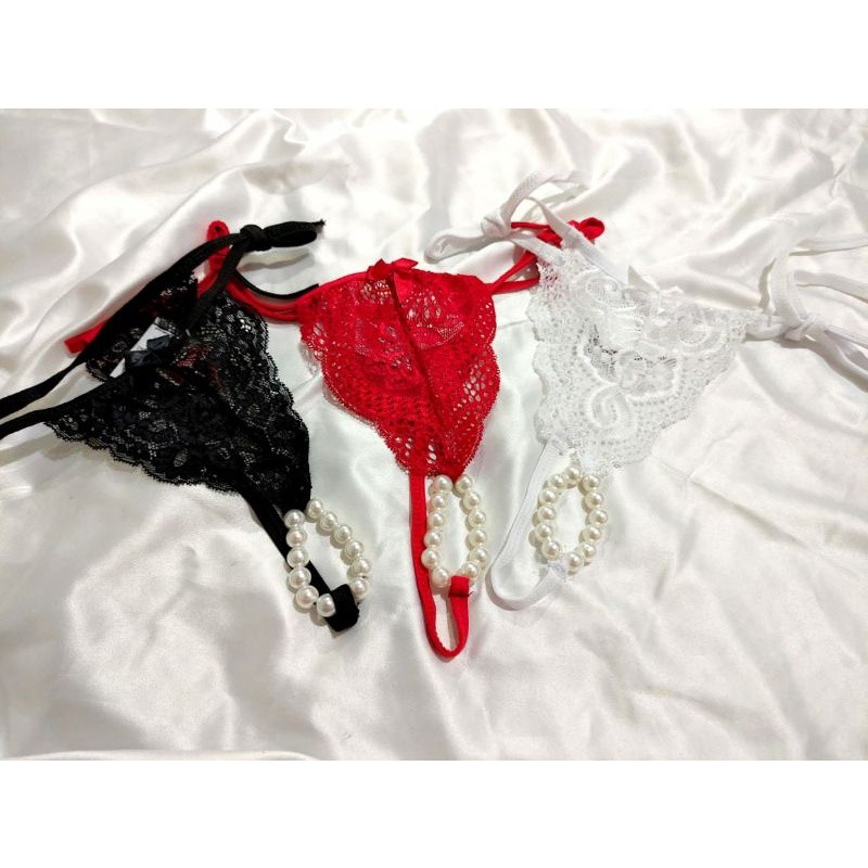 Calcinha tanga laço pérolas tipo tailandesa lingerie Shopee Brasil
