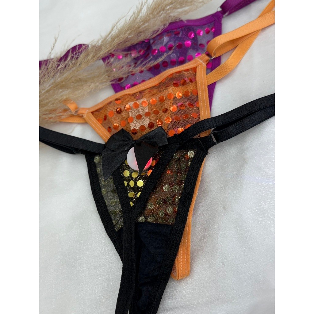 Kit 2 Calcinhas Tanga Fio Dental Sexy Lingerie Led Feminino