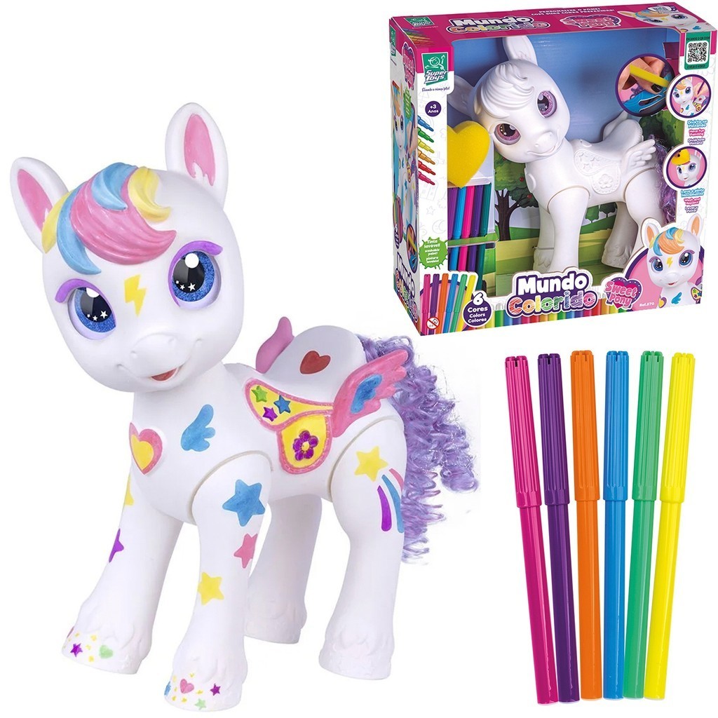 Sweet Poney Brinquedo Infantil Pintura Divertida Canetas Coloridas