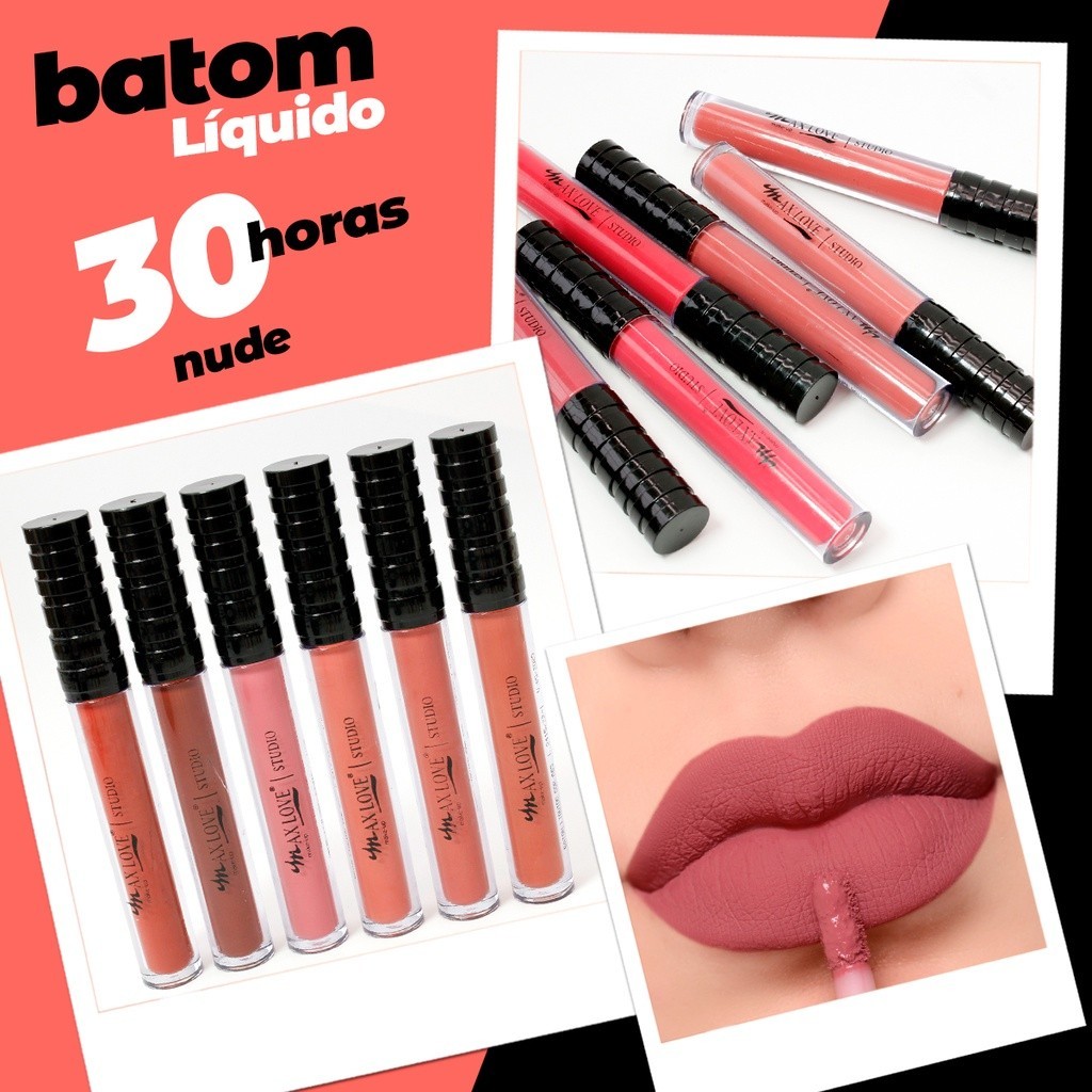 Batom Líquido Matte Nude 30 Horas Não Transfere Batom cores da Moda