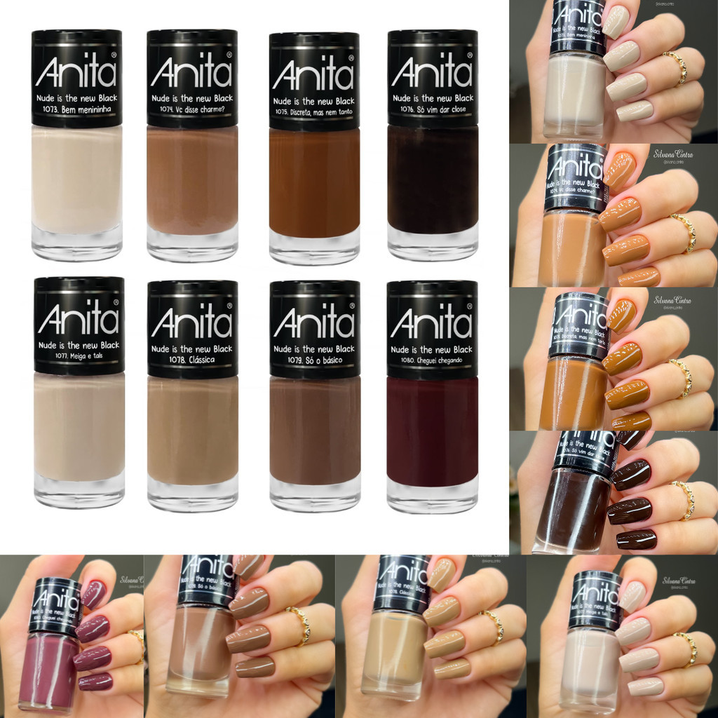 Kit Esmalte Anita Coleção Nude Is The New Black Cores Esmaltes Nudes