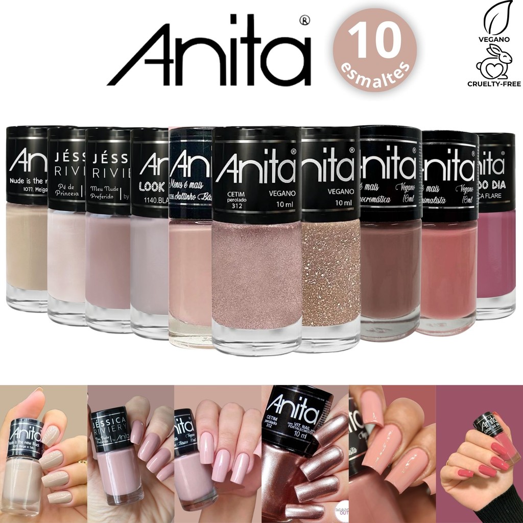 Kit Esmaltes Anita Tons Nude C Glitter Rose E Gold Shopee Brasil