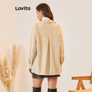 Lovito Casaco Casual Fivela Frontal O Liso Para Mulheres