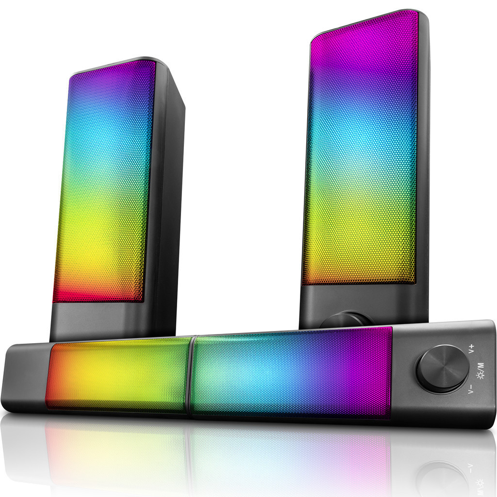 Caixa De Som Soundbar Bluetooth Tv Smart W Rgb Pc Celular Usb