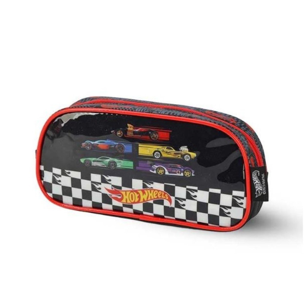 Estojo Escolar Hot Wheels Carros Preto Luxcel Original Shopee Brasil