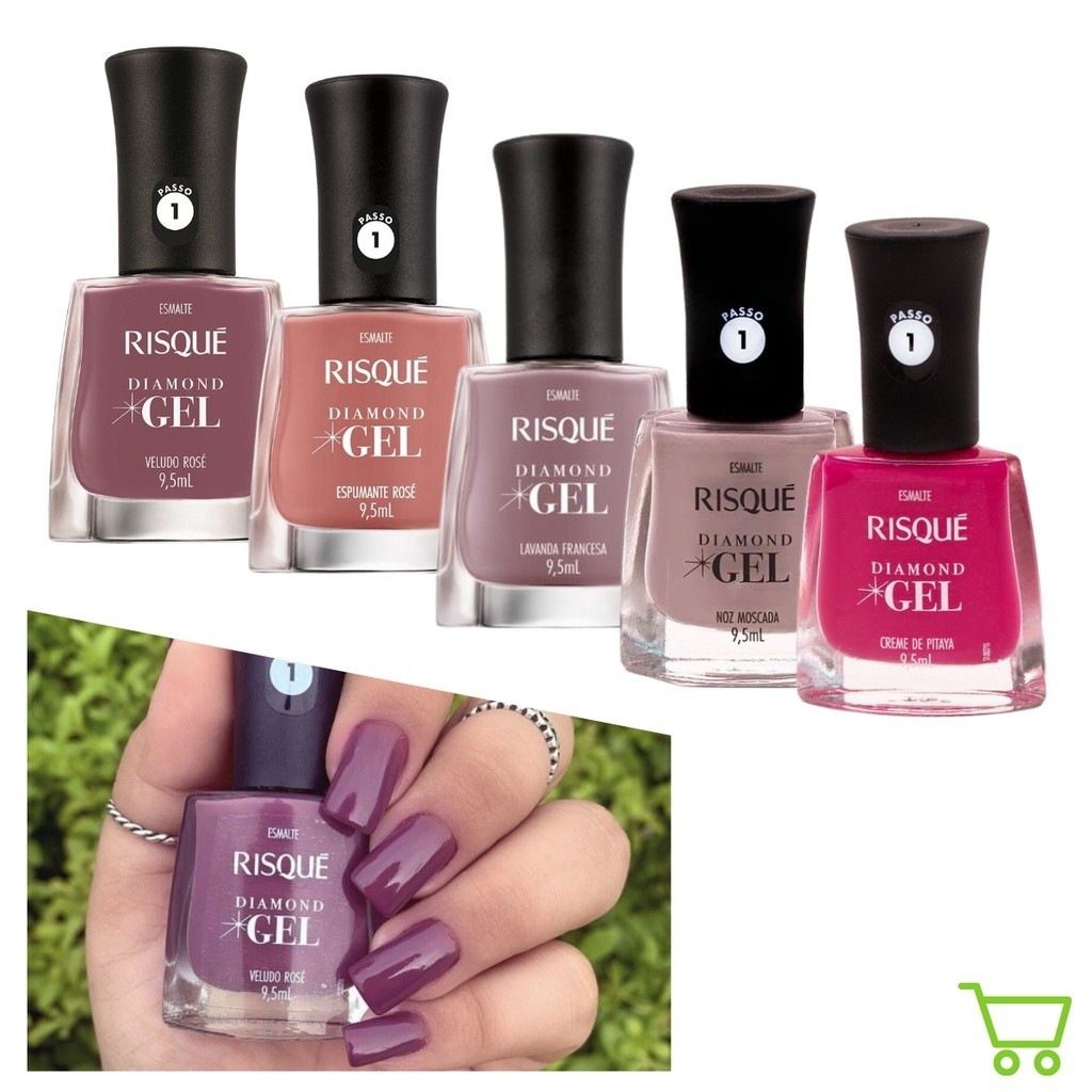 Kit Esmalte Risque Diamond Gel Nude E Rosa Tons Da Moda Atacado Shopee Brasil