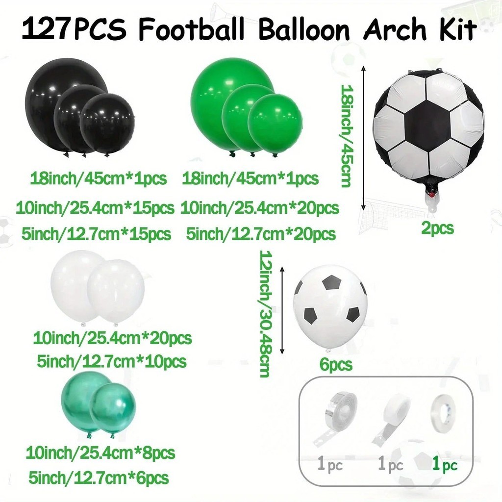 127pcs kit De Arco De Balão De Futebol Decoração De Festa Temática