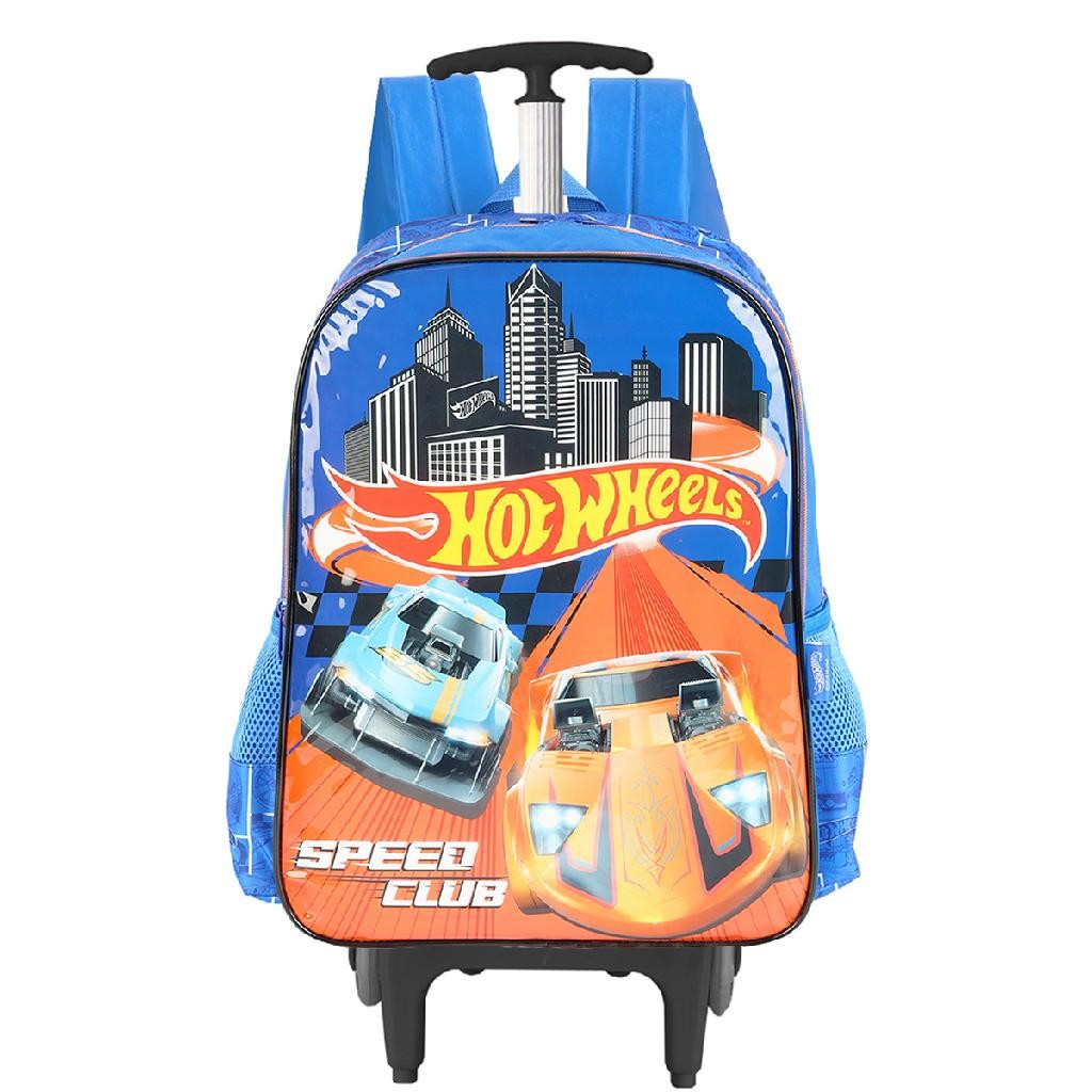 Mochila Hot Wheels Escolar Rodinhas Infantil Reforçada IS41471HW AZ