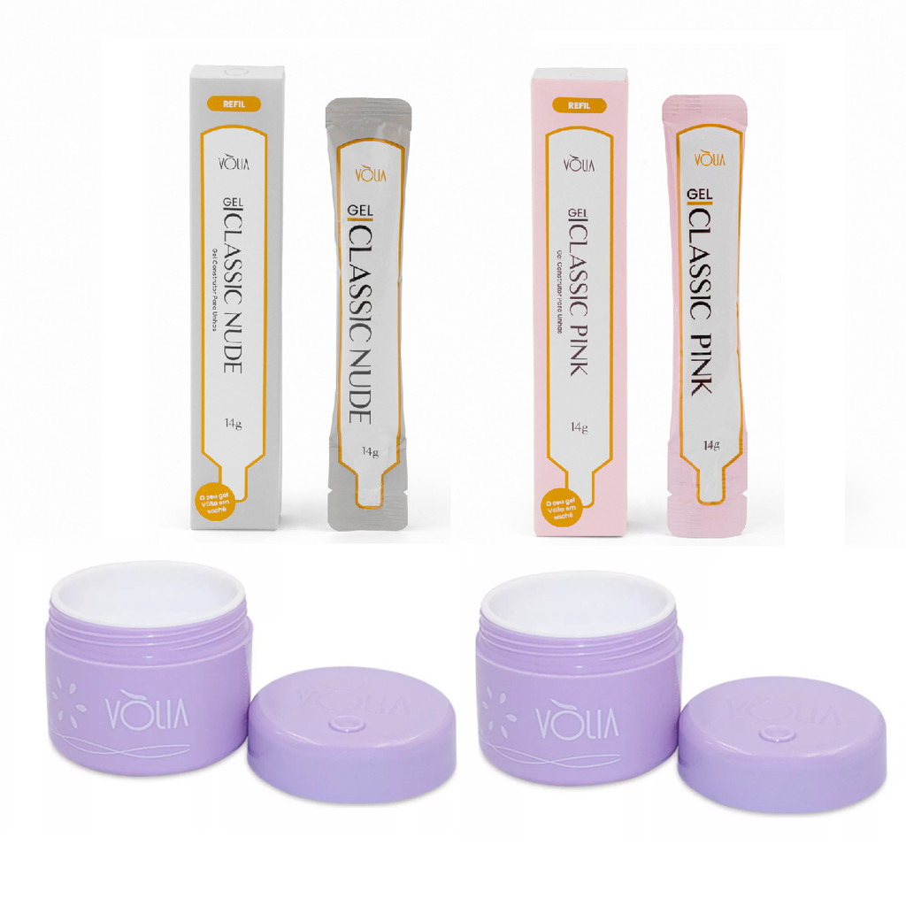 Kit Gel Volia Sach Classic Pink E Classic Nude Pote Eco Shopee Brasil