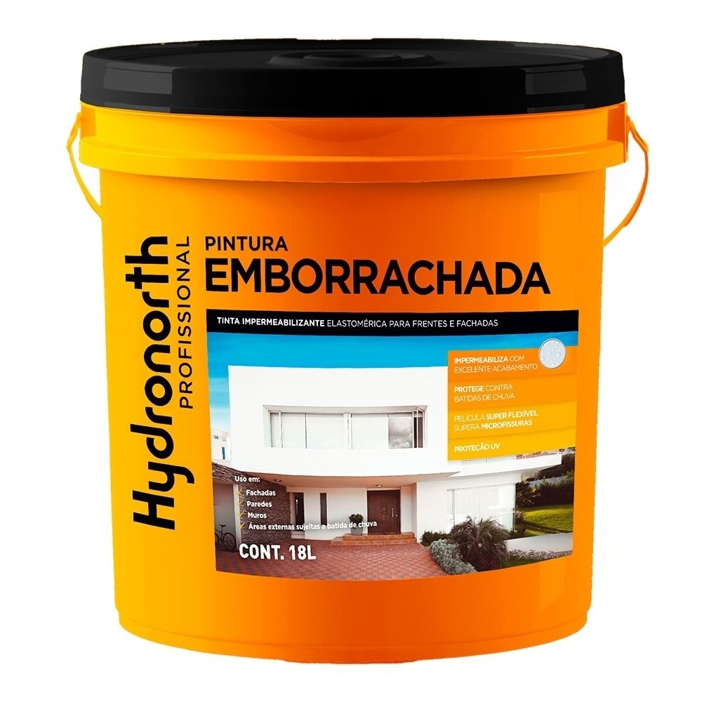 Pintura Emborrachada Hydronorth Impermeabilizante Cinza Rupestre Balde