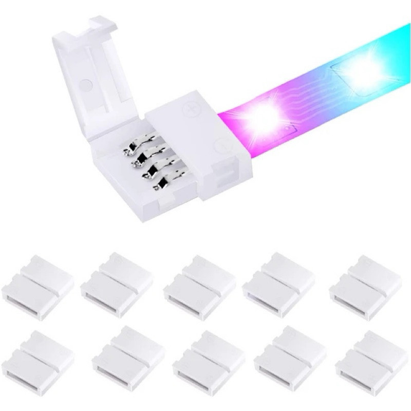 10 Emenda Conector Rápido Simples Fita Led 3528 5050 RGB Colorida 4