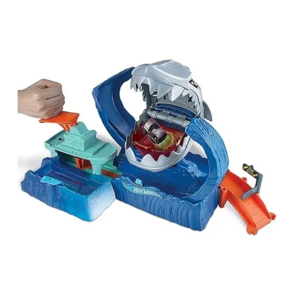 Pista Hot Wheels City Robo Tubarão Lançador GJL Mattel Shopee Brasil