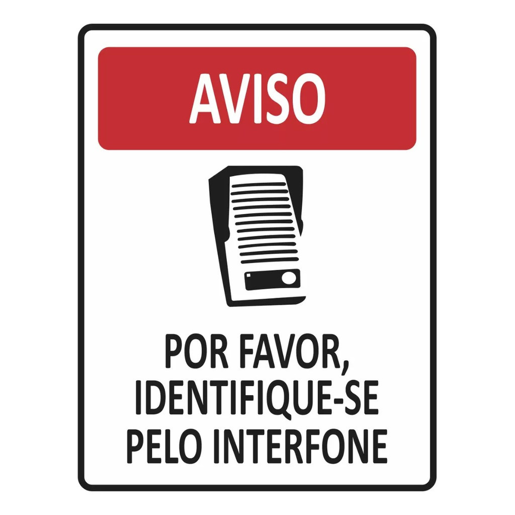 Placa Sinaliza O Identifique Se Pelo Interfone X Cm Shopee Brasil