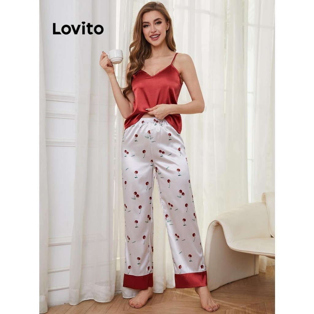 Lovito Conjuntos De Pijama Elegantes Estampa De Frutas E Vegetais