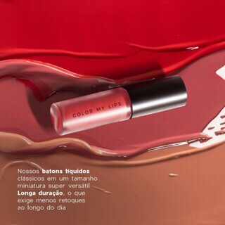 Mini Batom Líquido Vermelho Matte Color My Lips Real Deal Océane