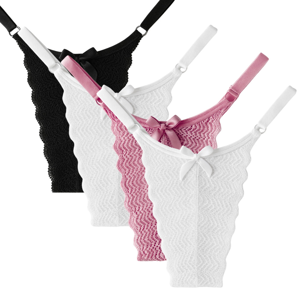 Kit Calcinha Feminina Regulagem Lingerie Moda Intima Fio Dental Tule