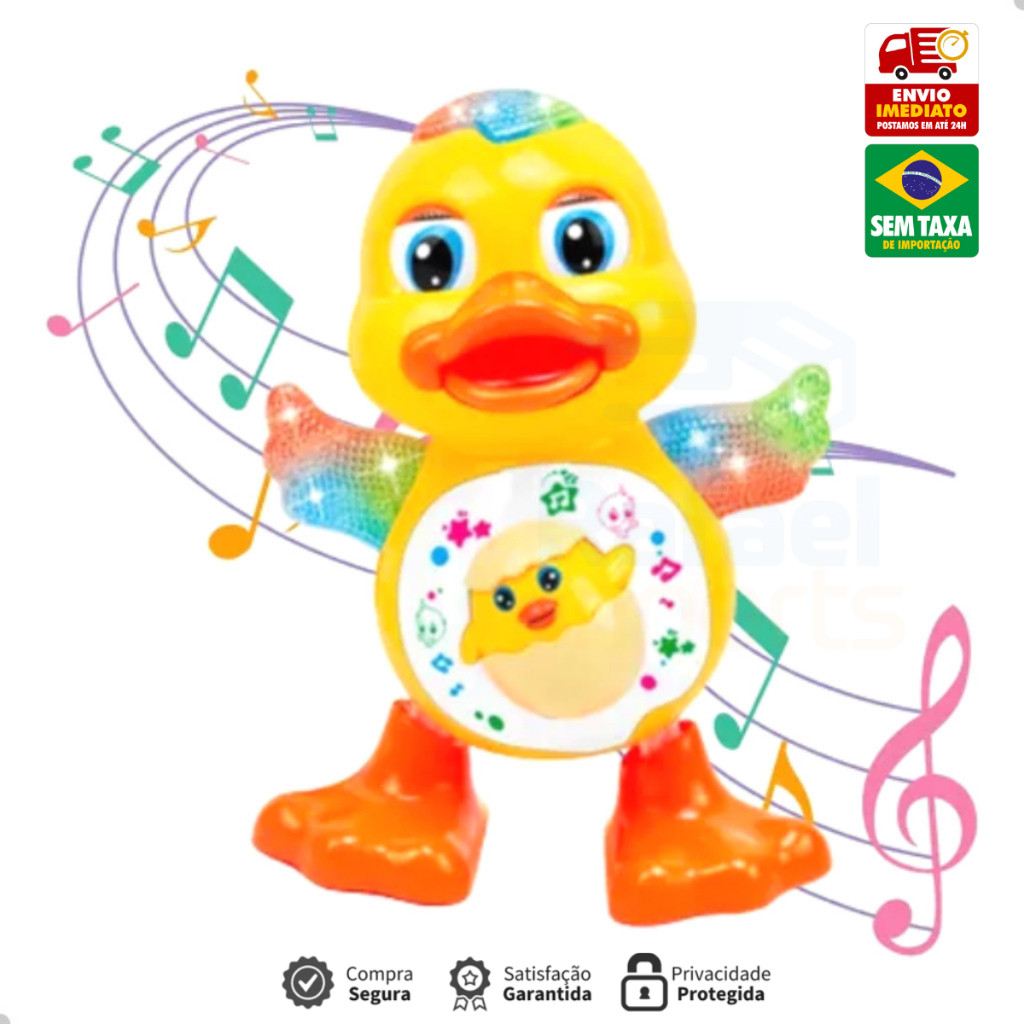 Patinho Pato Dan Arino Brinquedo Musical Dan A Anda Mexe Luz E Som